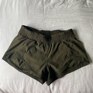 Lululemon Army Green Size 6 running shorts